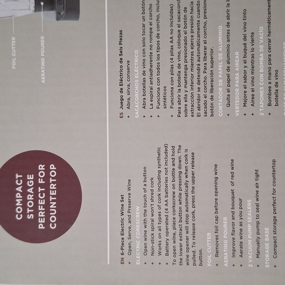 NEW RABBIT 6 Piece Electric Wine Openr Set - Picture 3 of 5